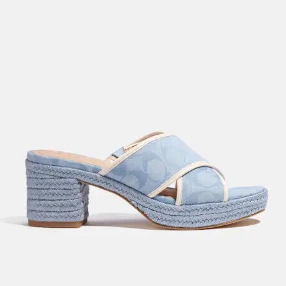 Coach Sloan Espadrille Sandals Chambray - Picture 2 of 5